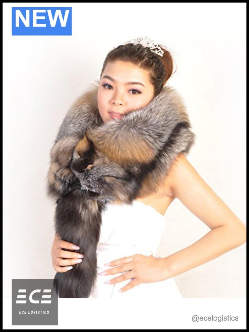 Real Whole Fox Fur Scarf Winter Warm Luxury Cape One Size